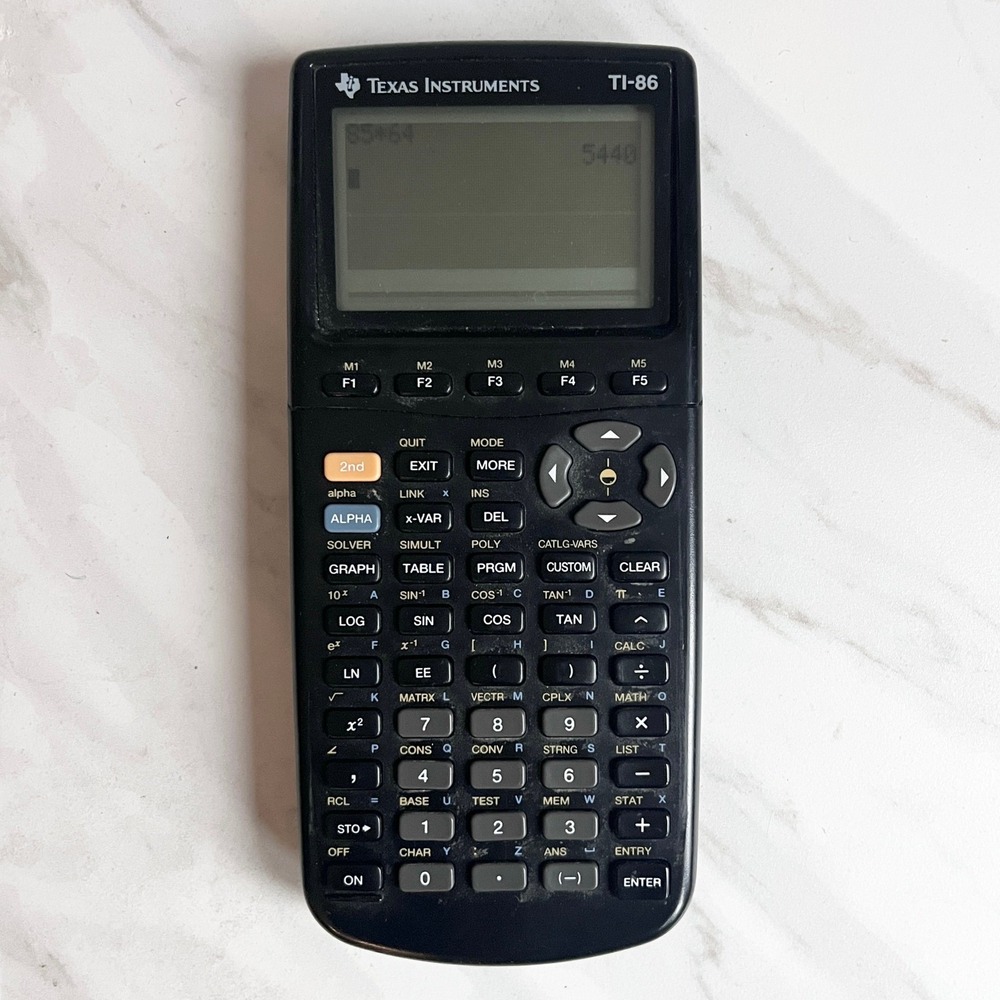 Texas Instruments TI-86 Graphing Calculator‎ Tested Working w Cover *Note
